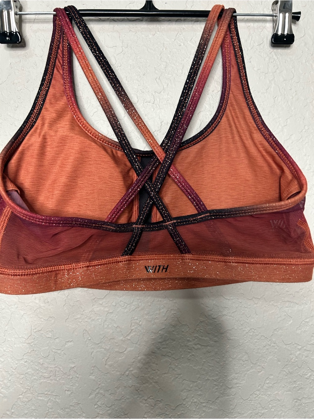 Peloton x Wear It To Heart Ombre Shimmer Strappy Sports Bra Size S - Picture 3 of 6